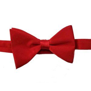 Zara Bow Tie Red Silk Pre-Tied One Size Adjustable Men's